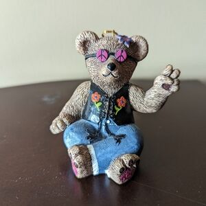 Peace Bear Ornament with Sunglasses